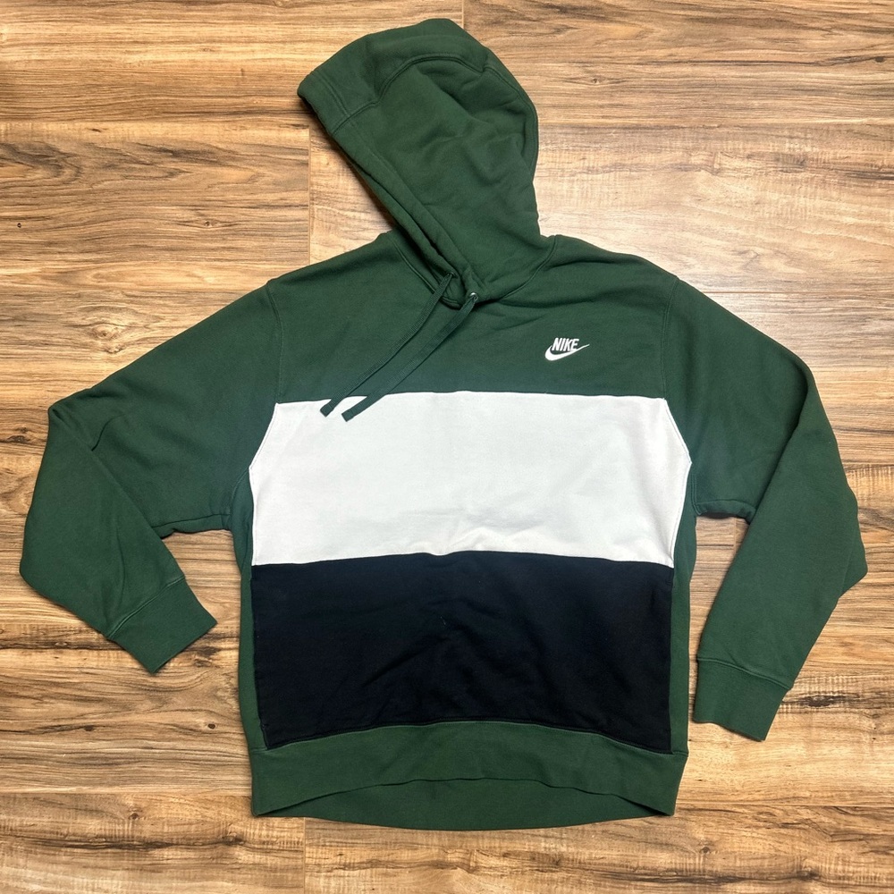Nike Green and Black Color-Block Sweatshirt